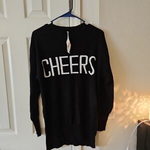 Black Eith White  'Cheers' Sweater Hem & Thread